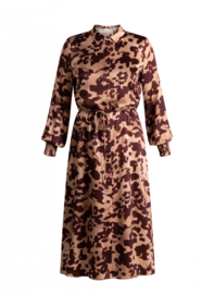 YEST SOLENNE JURK WINE RED/MULTI COLOR