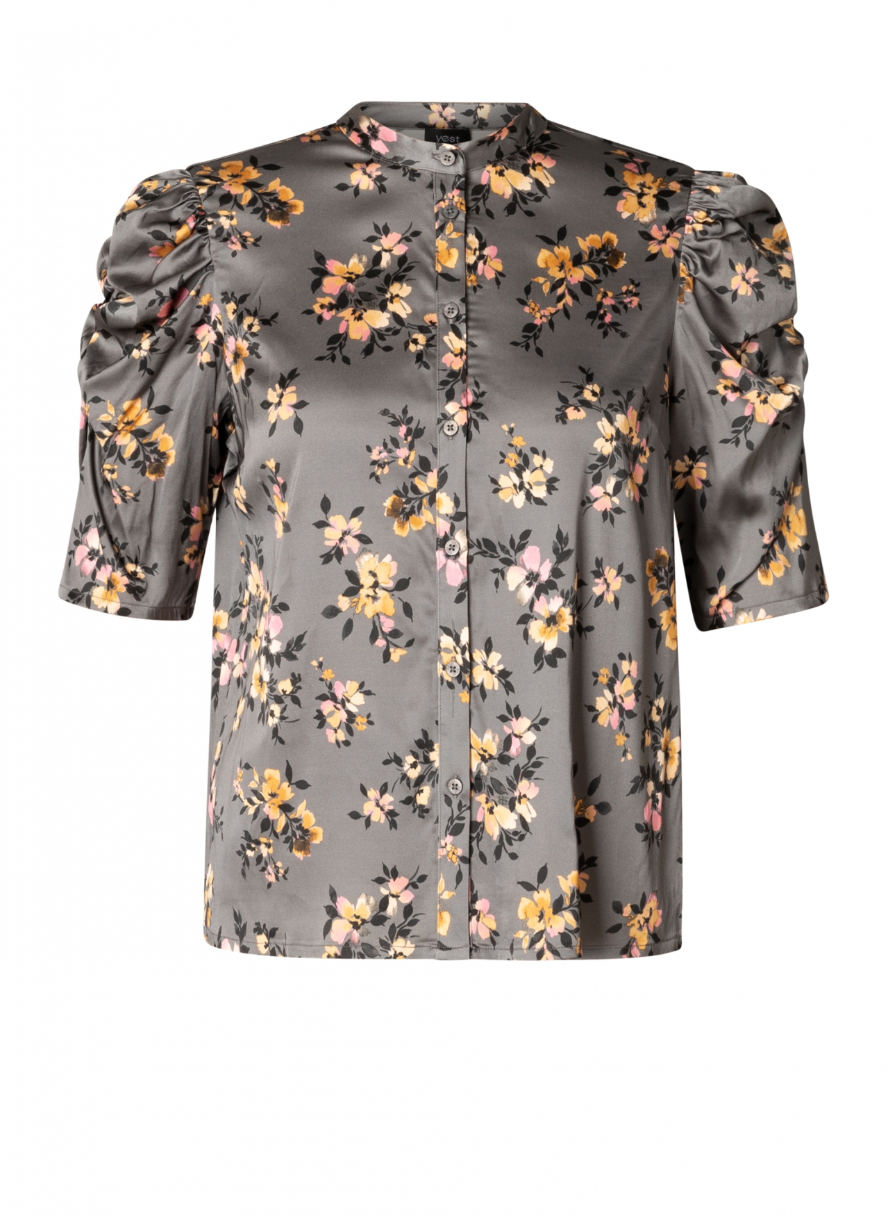 YEST BETSY BLOUSE STEEL GREY/MULTI COL