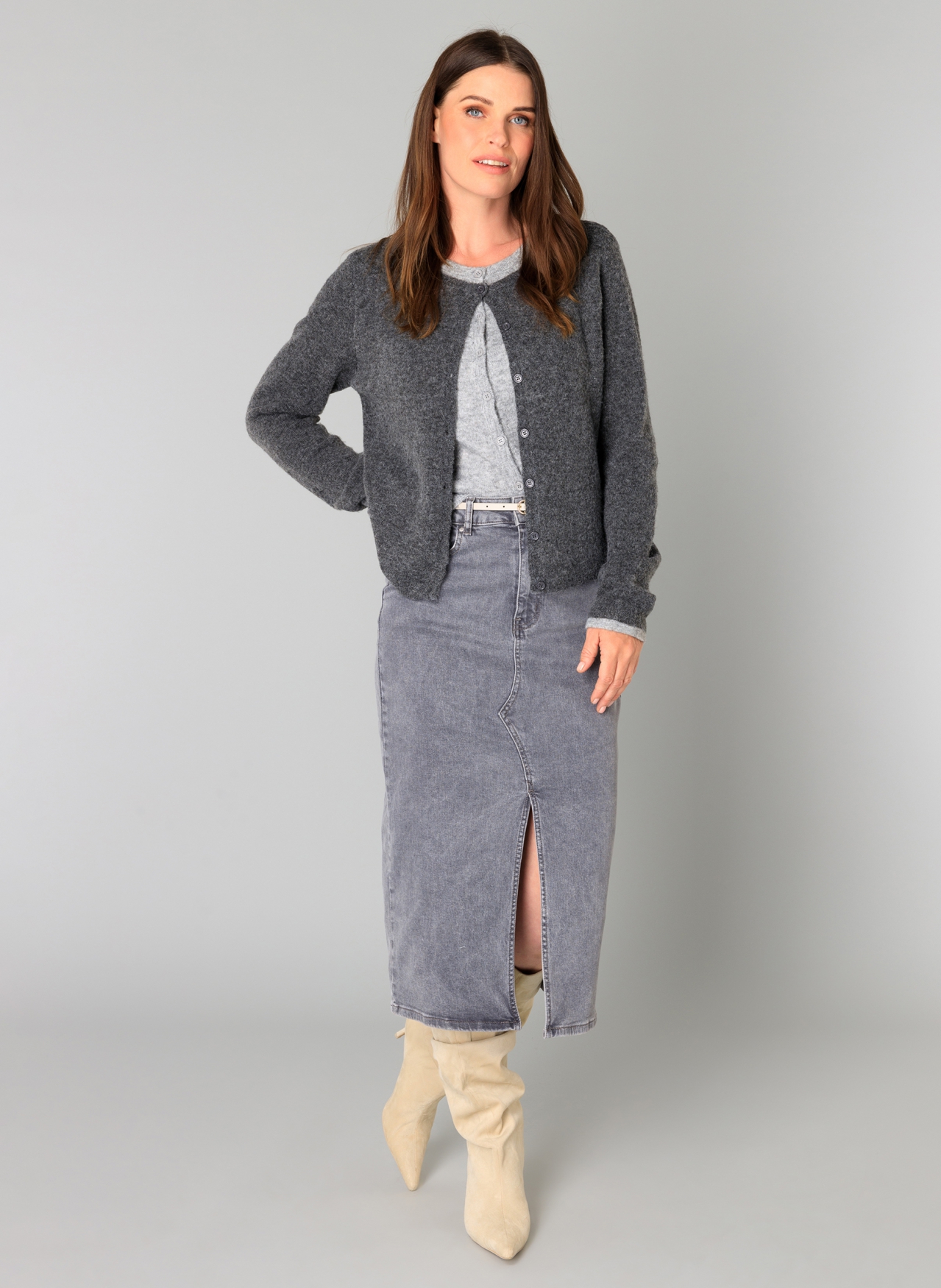 YEST BRANDI VEST DARK GREY/MELANGE