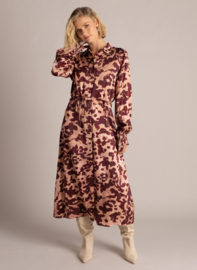 YEST SOLENNE JURK WINE RED/MULTI COLOR