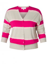 IVY BEAU NICKI VEST STREEP BONBON/MULTI COLOR/PINK(sale kan niet retour)