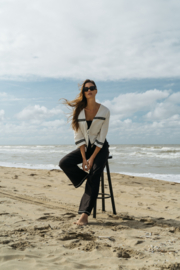 ZIZO TAYLAN BROEK BLACK/OFFWHITE