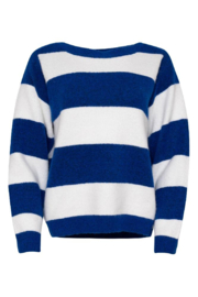 MAICAZZ ZELENE SWEATER WHITE/BLUE STRIPE