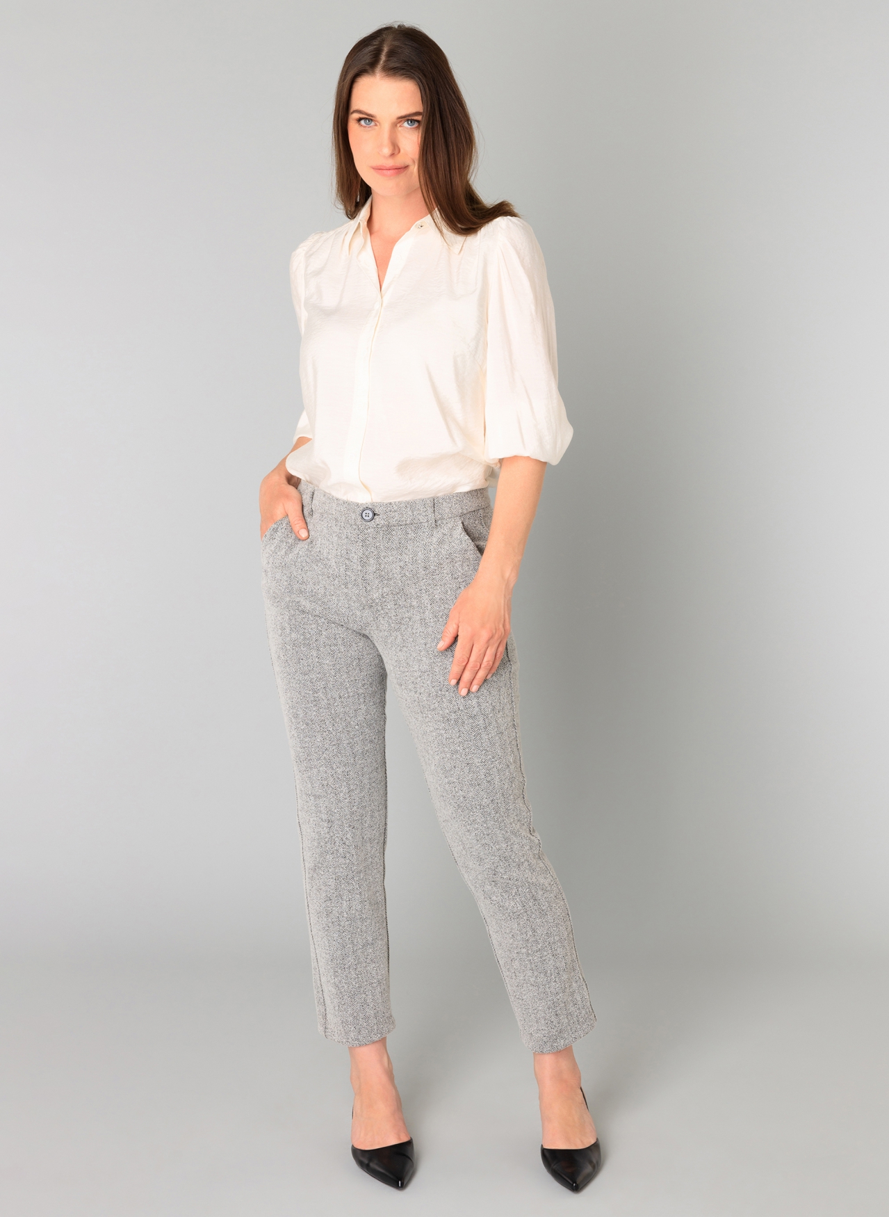 YEST BERTILLE BROEK SILVER GREY/MELANGE