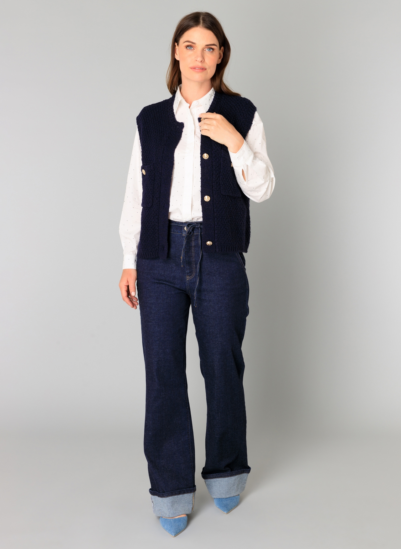 YEST BRENDA PRE HERFST VEST DARK NAY 5738