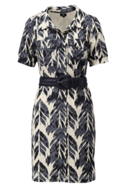 K-DESIGN A103 /P907 JURK BLAUW MET DESIGN & RIEM(sale kan niet retour)