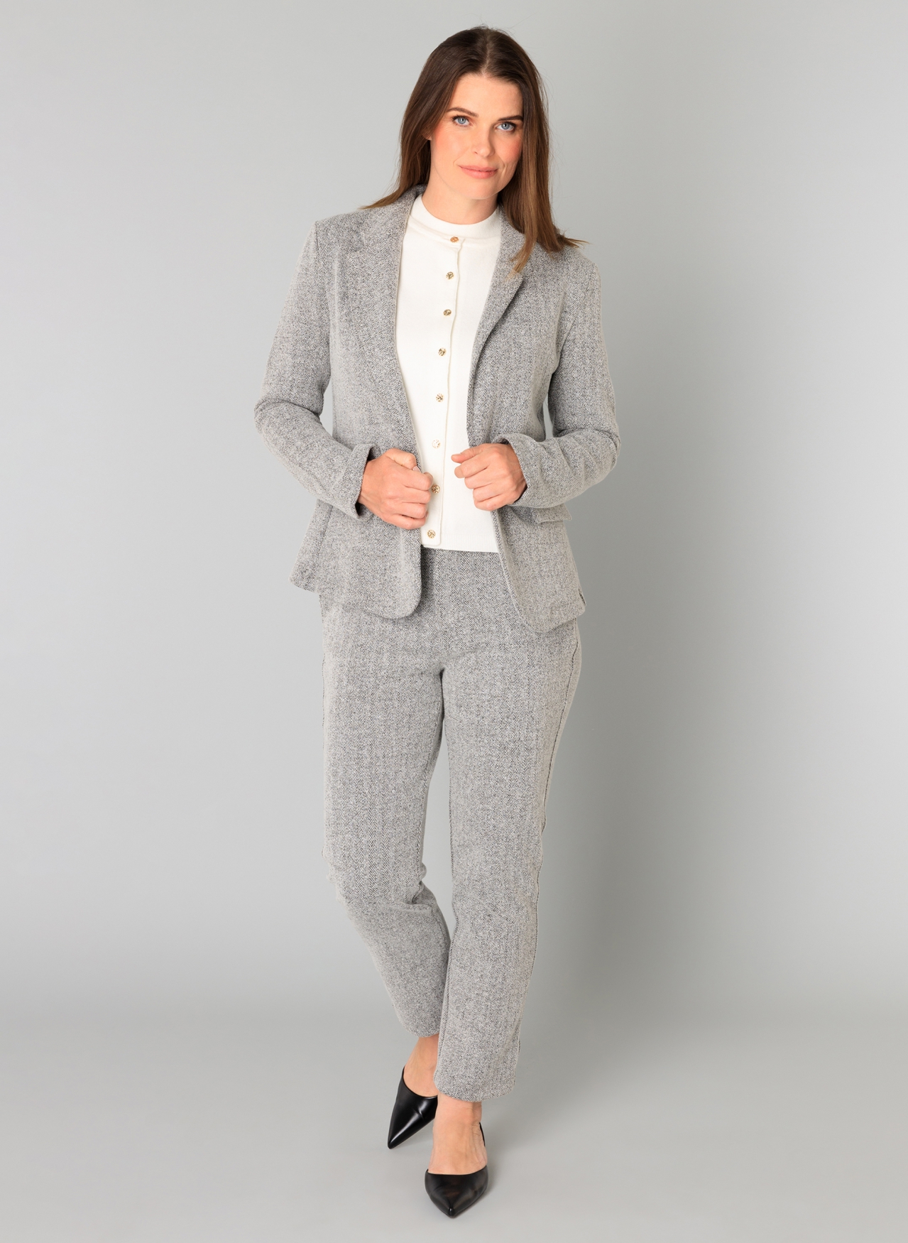 YEST BERTA BLAZER SILVER GREY/MELANGE