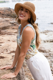 IVY BEAU MAISIE TOP SAND/MULTI-COLOUR