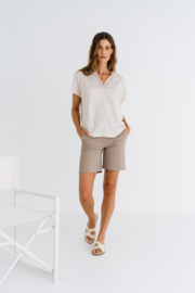 ZIZO RIXY KORTE BROEK TAUPE