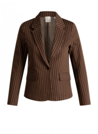 YEST BERTA ESSENTIAL BLAZER MOCCA BROWN/SAND