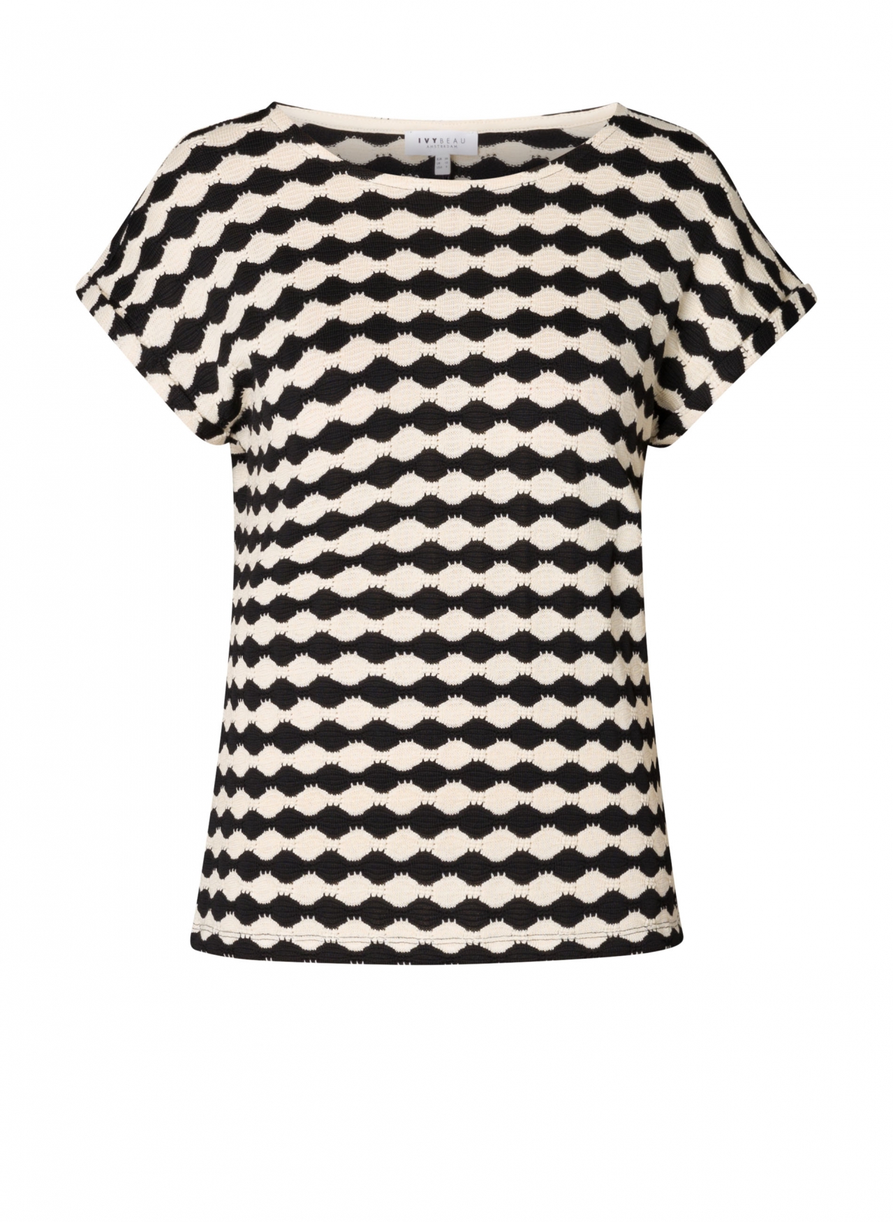 IVY BEAU PRE HERFST ESMEE TOP BLACK/MULTI-COLOUR
