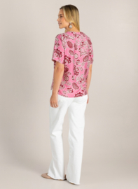 IVY BEAU GIANA BLOUSE PINK/MULTI COLOUR