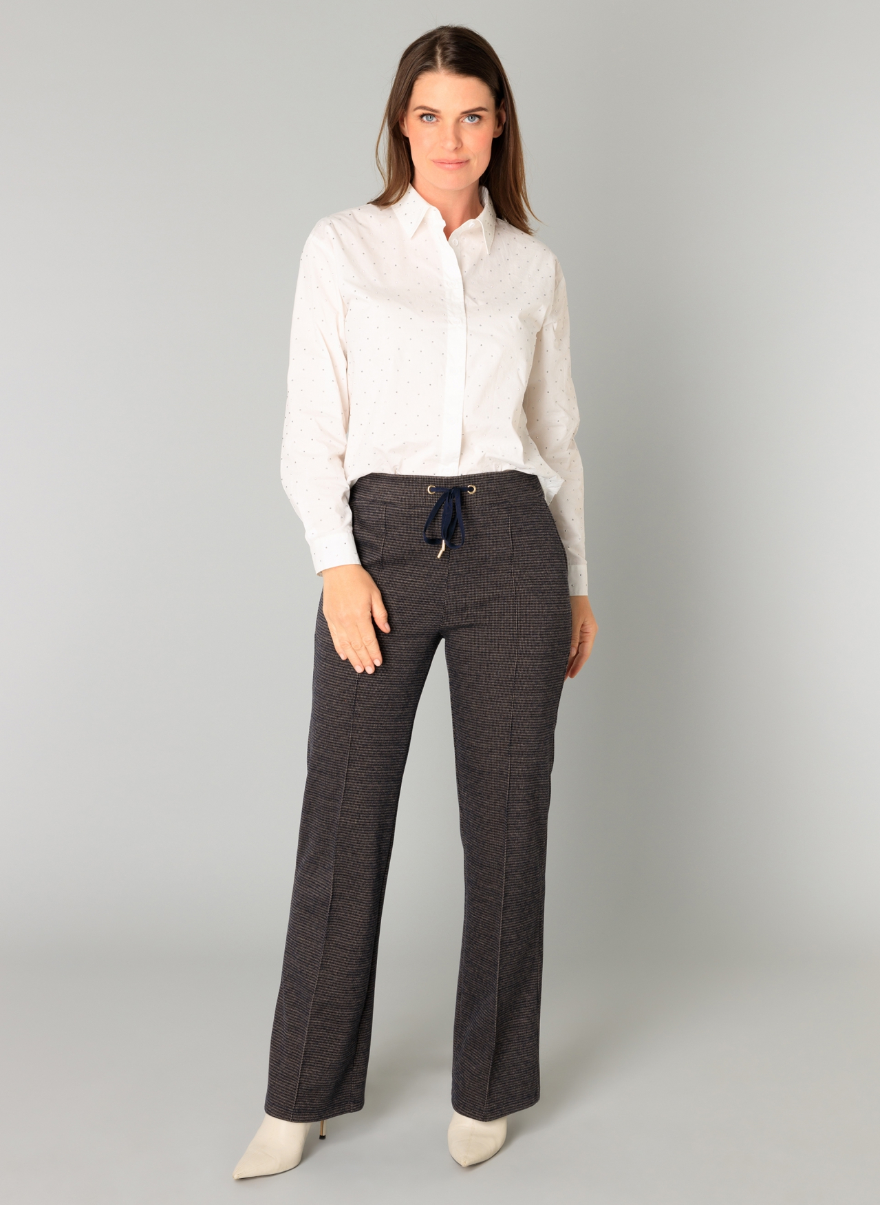YEST NALYLA PRE HERFST BROEK 5699 DARK NAVY/MELANGE