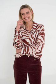 MAICAZZ PYDIA BLOUSE ZEBRA VIBES BORDO