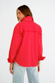 MAICAZZ SCOTTI BLOUSE OFFWHITE /RED STREEP(sale kan niet retour)
