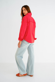 MAICAZZ SCOTTI BLOUSE OFFWHITE /RED STREEP(sale kan niet retour)