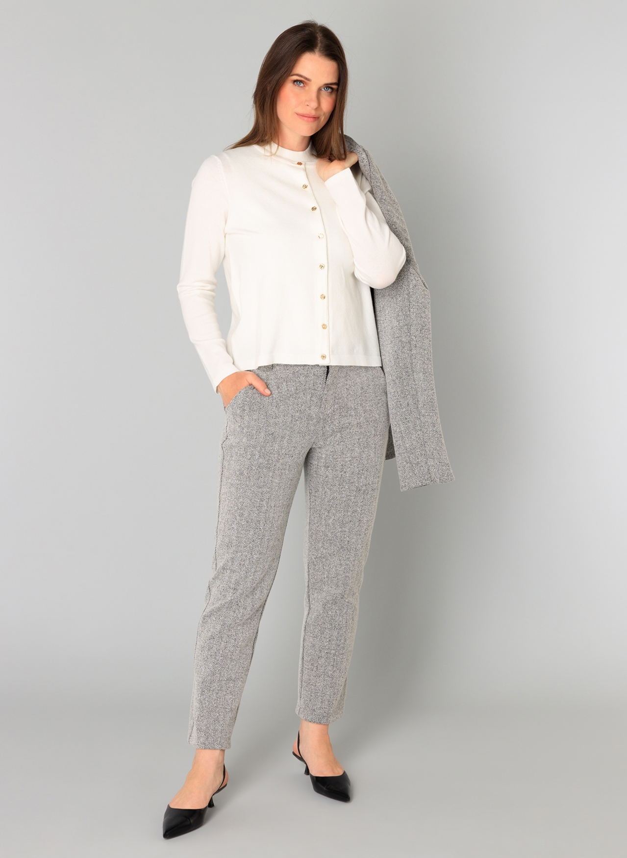 YEST BERTILLE BROEK SILVER GREY/MELANGE