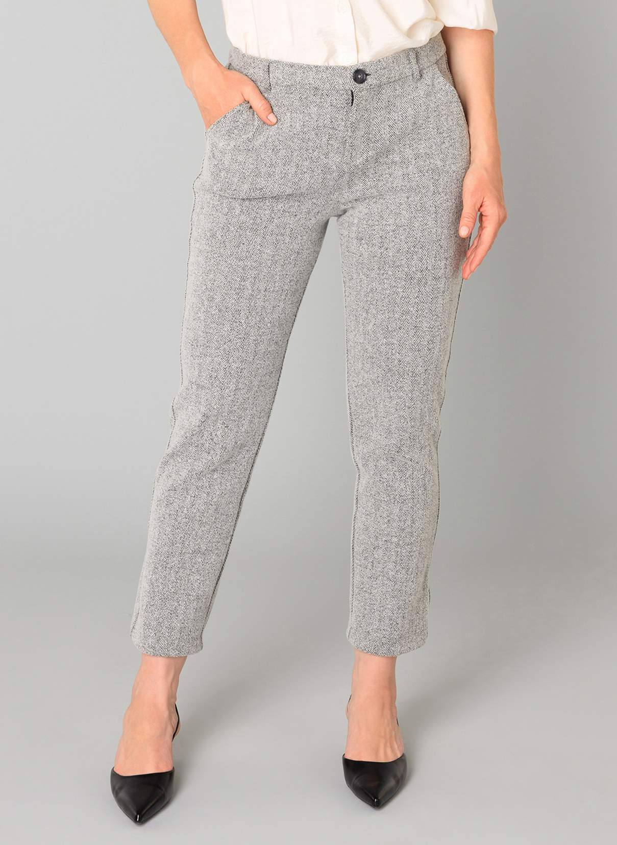 YEST BERTILLE BROEK SILVER GREY/MELANGE