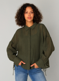 YEST CAROLIE BLOUSE ARMY GREEN