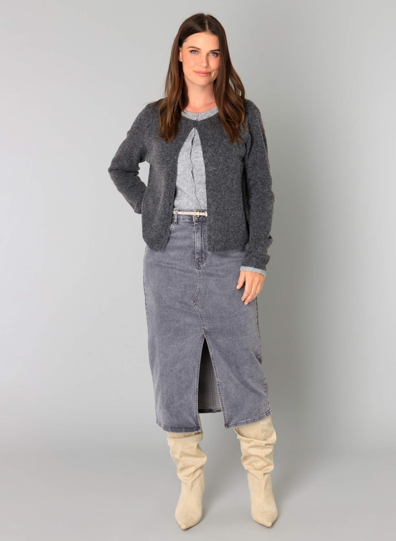 YEST BRANDI VEST DARK GREY/MELANGE