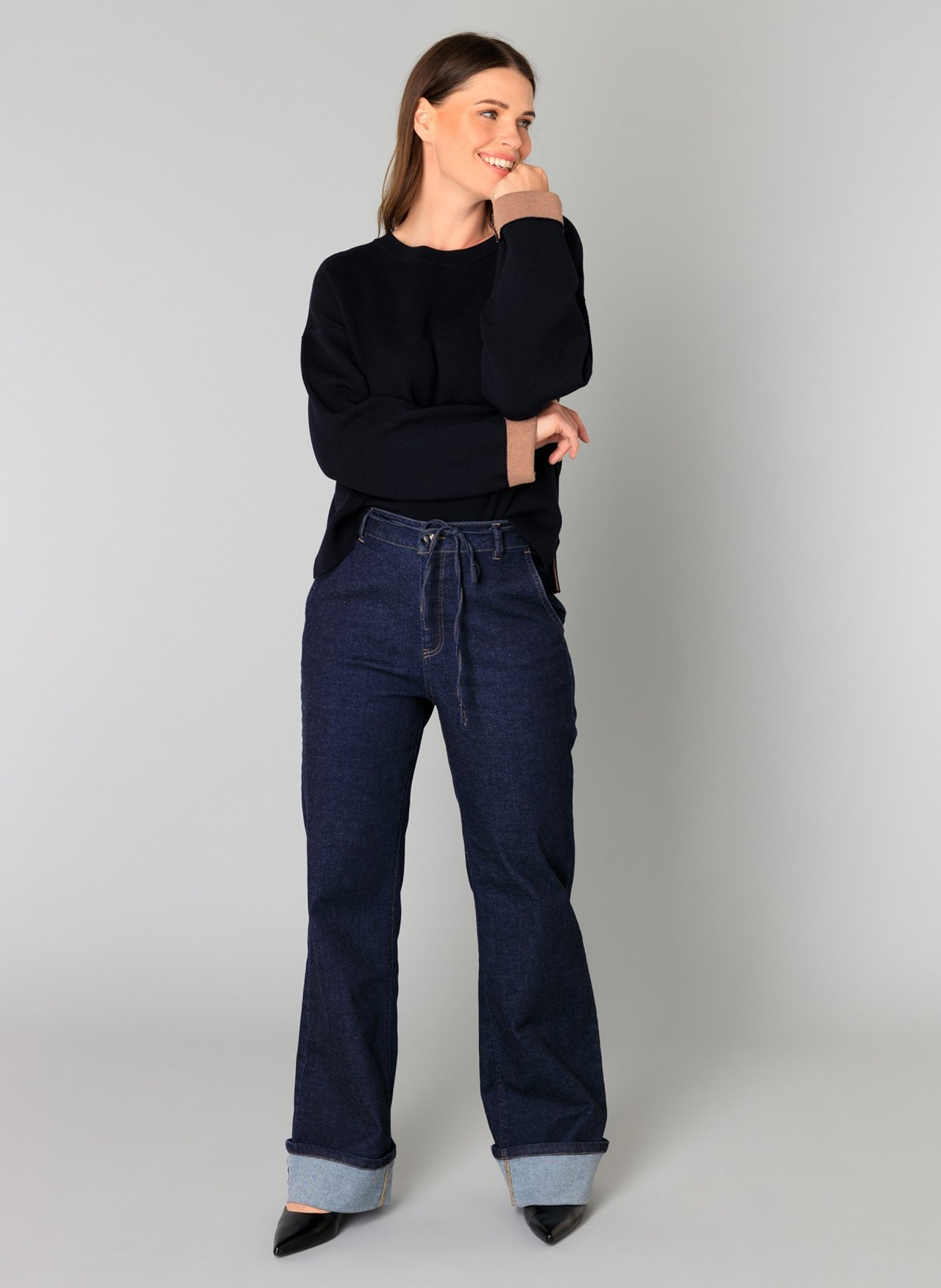 YEST BRENNA TRUI DARK NAVY KNITWEAR
