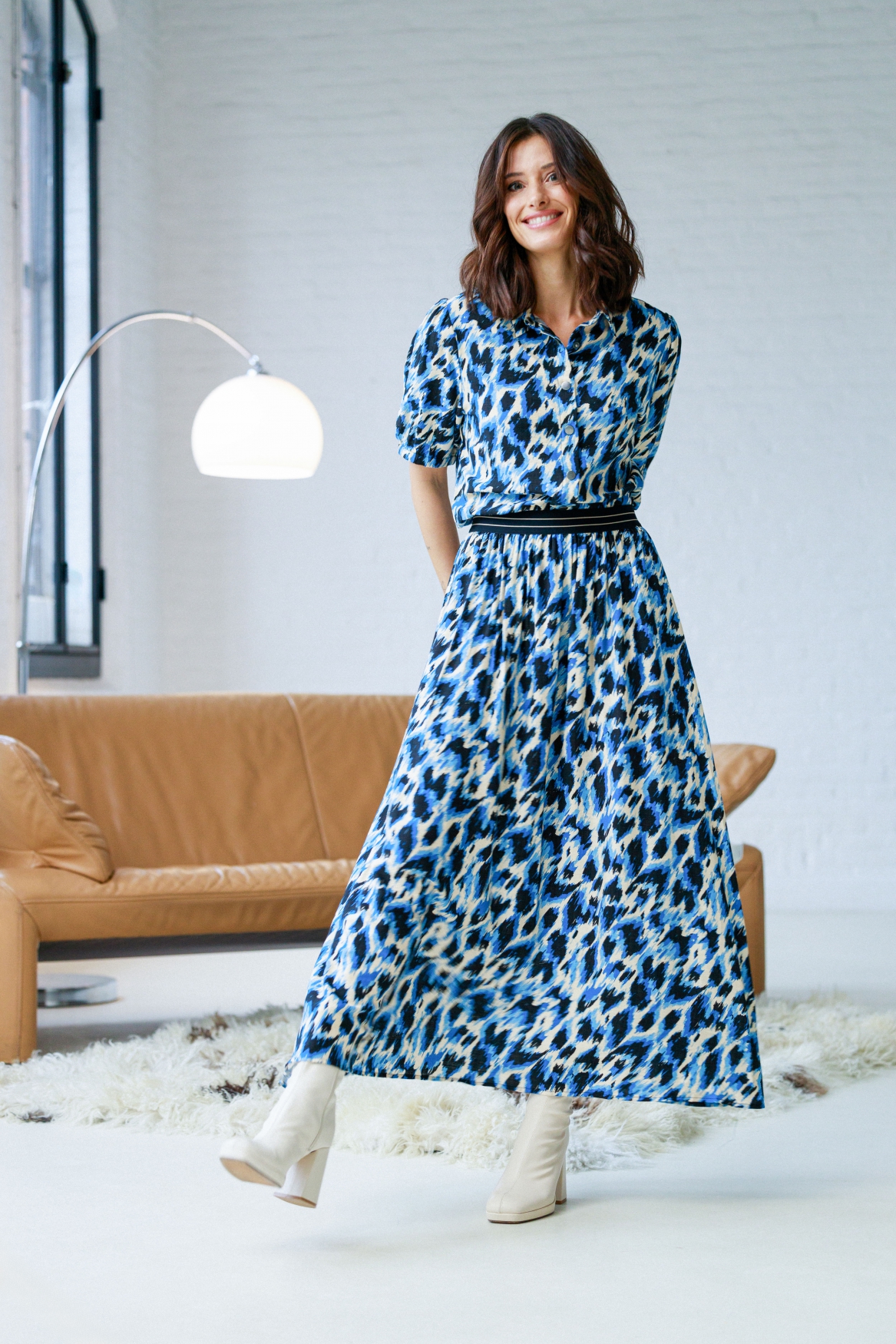 IVY BEAU PRE HERFST ELINOR ROK BRILLIANT BLUE/MULTI