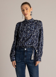 YEST USSIA BLOUSE DARK BLUE/MULTI COL