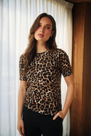 LADY DAY SAGE TOP LEOPARD PRINT