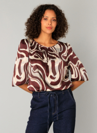 YEST CLARA BLOUSE/TOP DARK BORDEAU/MULTI