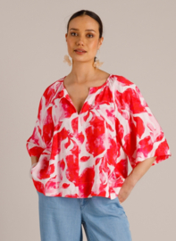 YEST MYLENE BLOUSE BRIGHT PINK/MULTICOLOUR