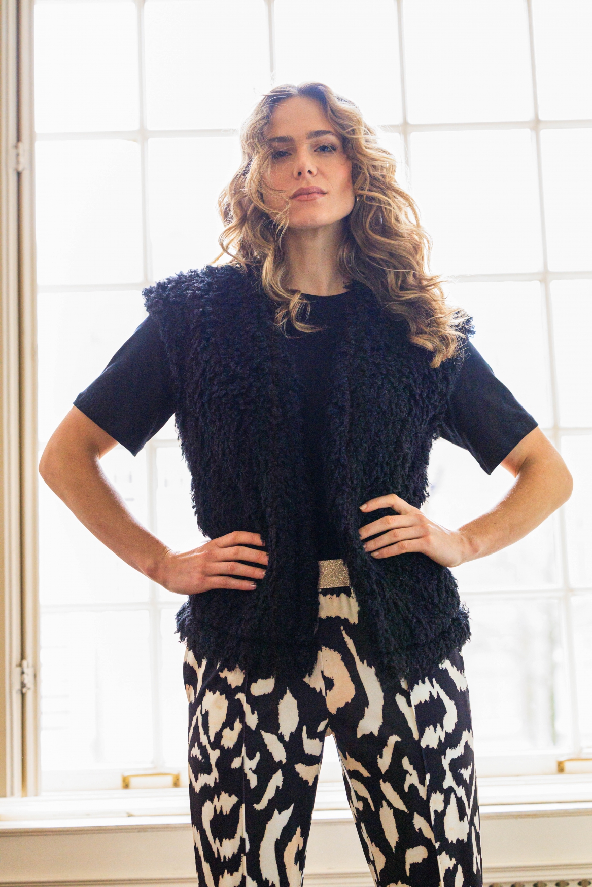 IVY BEAU ROWENA BROEK BLACK/MULTI-COLOUR
