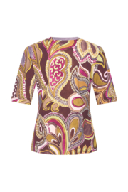 MI PIACE T SHIRT V HALS  BIG PAISLEY PRINT MAGENTA