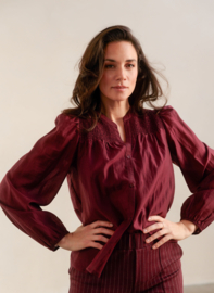 YEST SARINA BLOUSE WINE RED