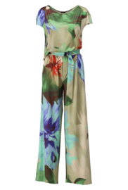 K-DESIGN A323/P955 JUMPSUIT GROEN MET DESIGN(sale  kan niet retour)