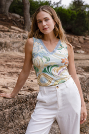 IVY BEAU MAISIE TOP SAND/MULTI-COLOUR
