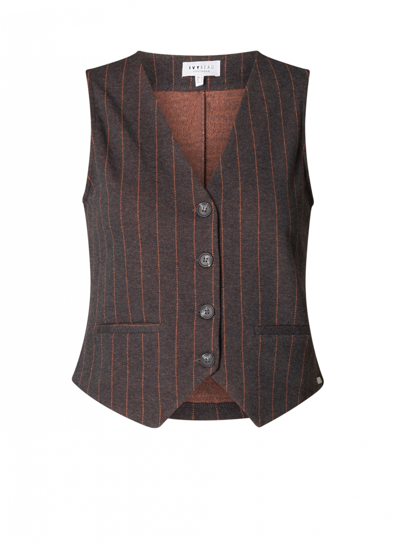 IVY BEAU ROEMI GILET GREY  MELANGE/MULTI-C ORANGE STREEP