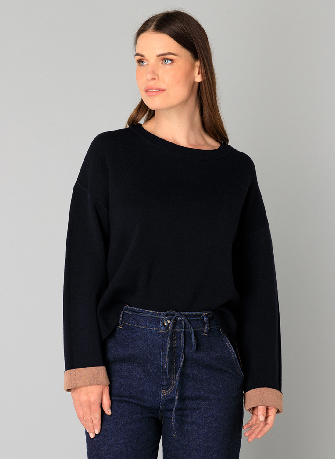 YEST BRENNA TRUI DARK NAVY KNITWEAR