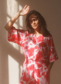 YEST MYLENE BLOUSE BRIGHT PINK/MULTICOLOUR