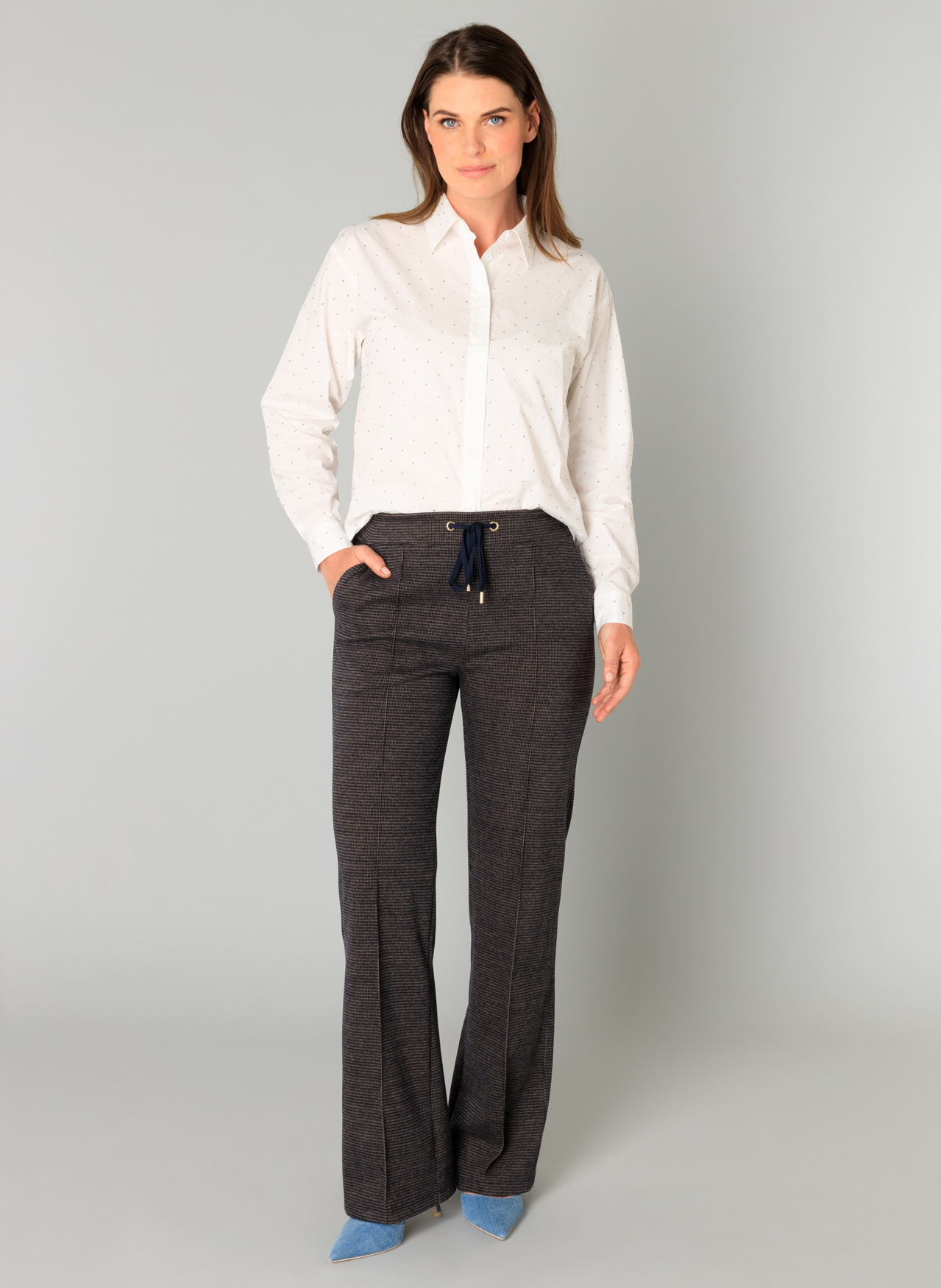YEST NALYLA PRE HERFST BROEK 5699 DARK NAVY/MELANGE