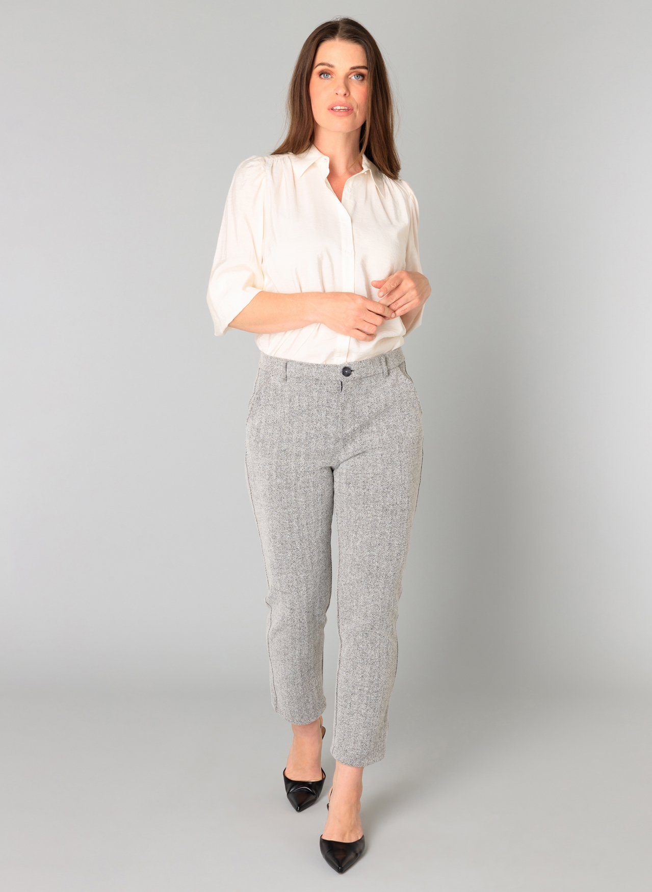 YEST BERTILLE BROEK SILVER GREY/MELANGE