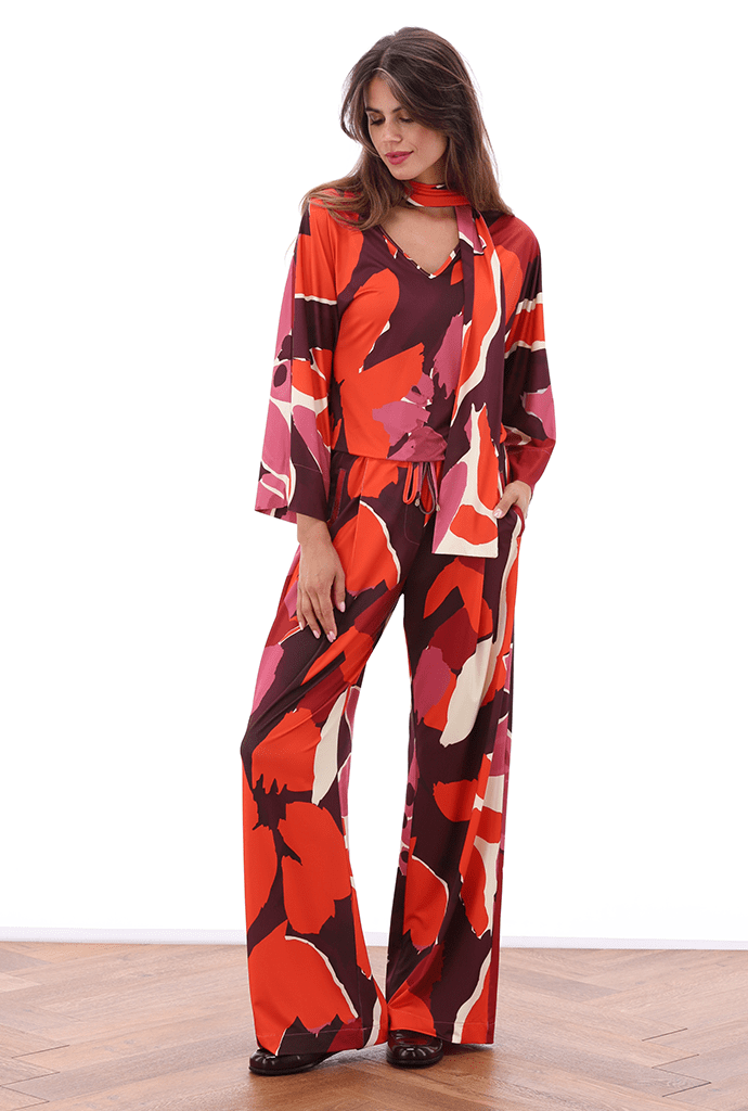 K-DESIGN B101 WIJDE BROEK MET DESIGN POO6