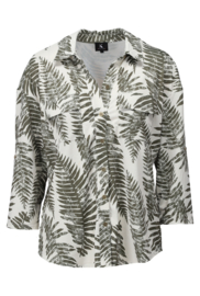 K-DESIGN A306/P944 BLOUSE OVERSIZED GROEN ARMY MET DESIGN & ZAKJES(sale  kan niet retour)