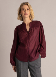 YEST SARINA BLOUSE WINE RED