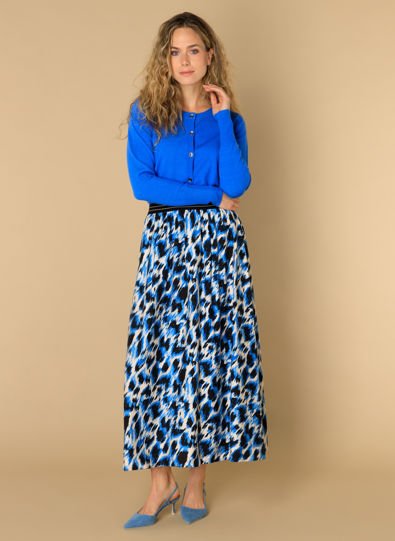 IVY BEAU PRE HERFST ELINOR ROK BRILLIANT BLUE/MULTI
