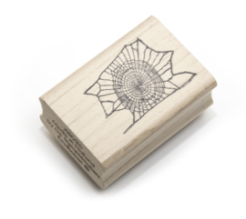 Houten stempel spinnenweb