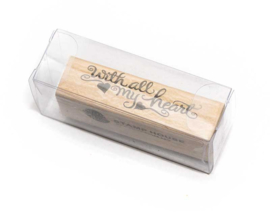 Houten stempel 'With all my heart'