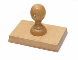 Houten stempel met knop 6 regels