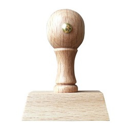 Houten stempel met knop 1 regel