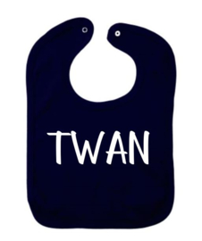 Donkerblauwe slab met naam