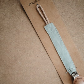 Speenkoord MUSHIE met naam - roman green